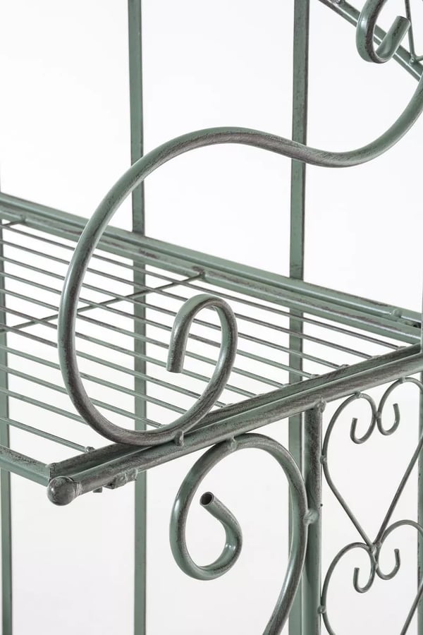 Seisova metallihylly Antje, antiikin vihreä, 4 tasoa, 153x61x33 cm