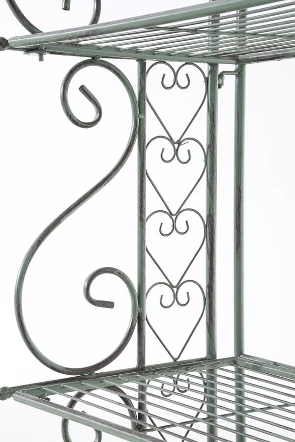 Seisova metallihylly Antje, antiikin vihreä, 4 tasoa, 153x61x33 cm