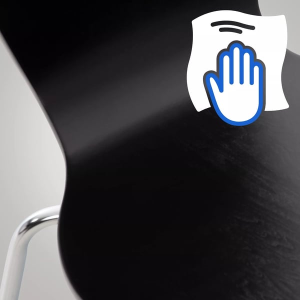 Calisto 4 kpl vierastuolisetti, musta puu, kromi metallirunko