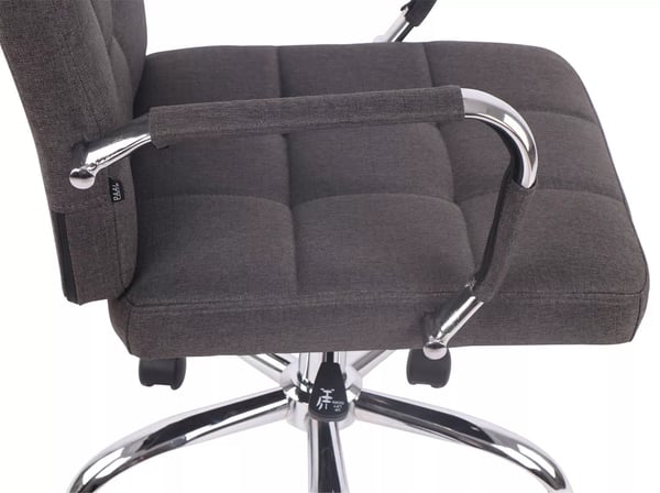 Deli PRO Mørkegrå stofkontorstol med krom-look metalramme