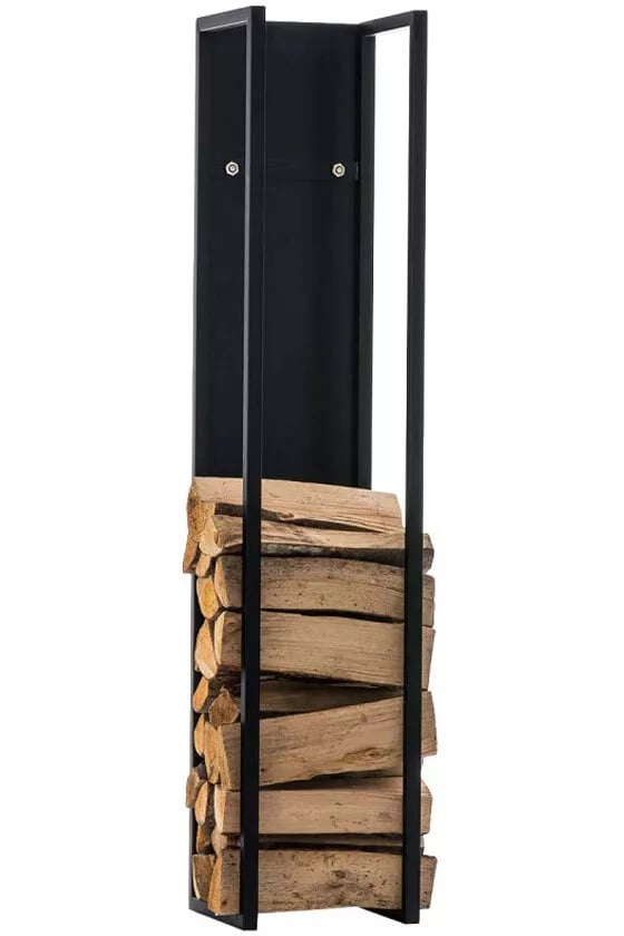 Spark 140cm Svart Matt Metall Vedställ Förvaringsställ