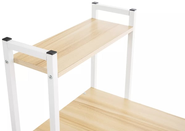 Poe Skrivebord - Ahorn Træ med Metalhylde, 120x44x111 cm