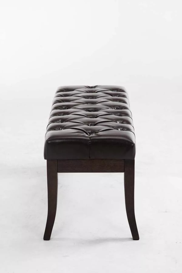 Ramses kunstlæderbænk, sort, træben, 100 cm bredde