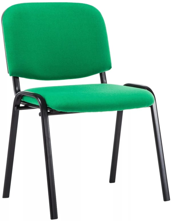 Grön tyg besöksstol med metallram