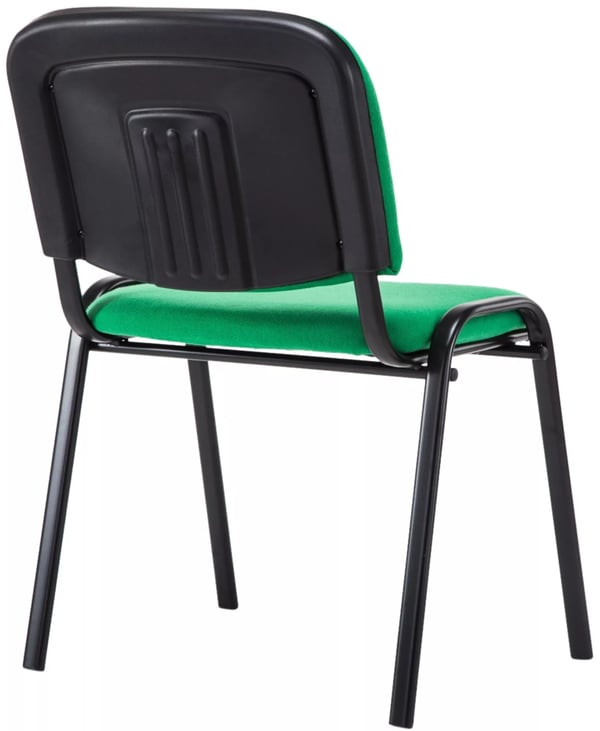 Grön tyg besöksstol med metallram