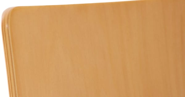 Sæt med 2 Pepe gæstestole - Ergonomisk træsæde med krom-look metalstel, naturlig finish