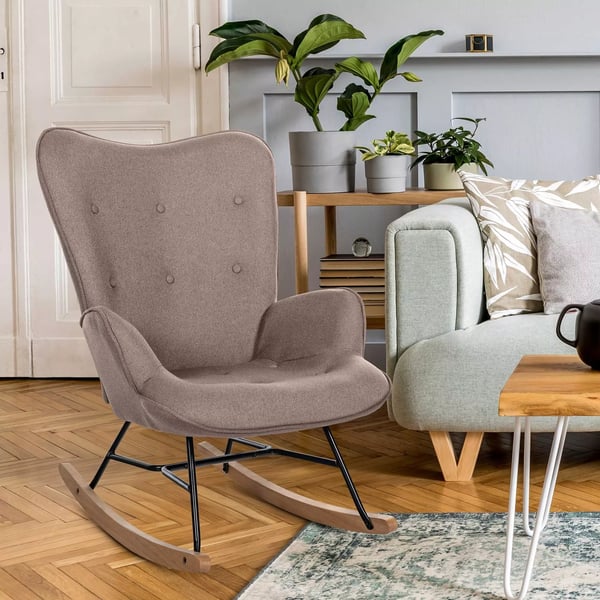 Keinutuoli Sanka, Taupe Kangasverhoilu, Metallirunko