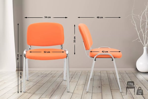 Pinottava Oranssi Keinonahkainen Tuoli Ken Kromirungolla
