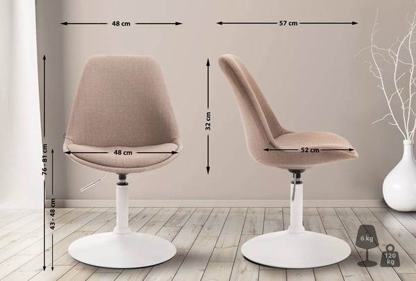 Maverick kääntötuoli, taupe, kankainen, metallirunko
