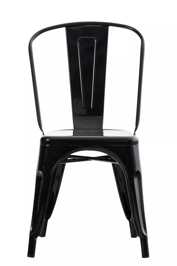 Benedikt V2 Stabelbar Metalstol - Sort, Robust og Stabil, 200 kg Bæreevne, Bistrostil, Pladsbesparende Opbevaring