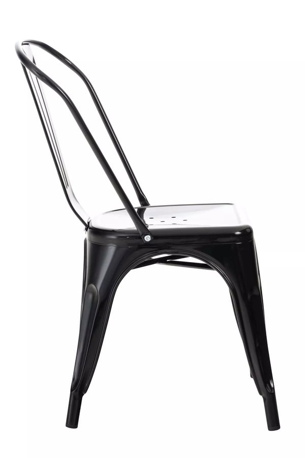 Benedikt V2 Stabelbar Metalstol - Sort, Robust og Stabil, 200 kg Bæreevne, Bistrostil, Pladsbesparende Opbevaring