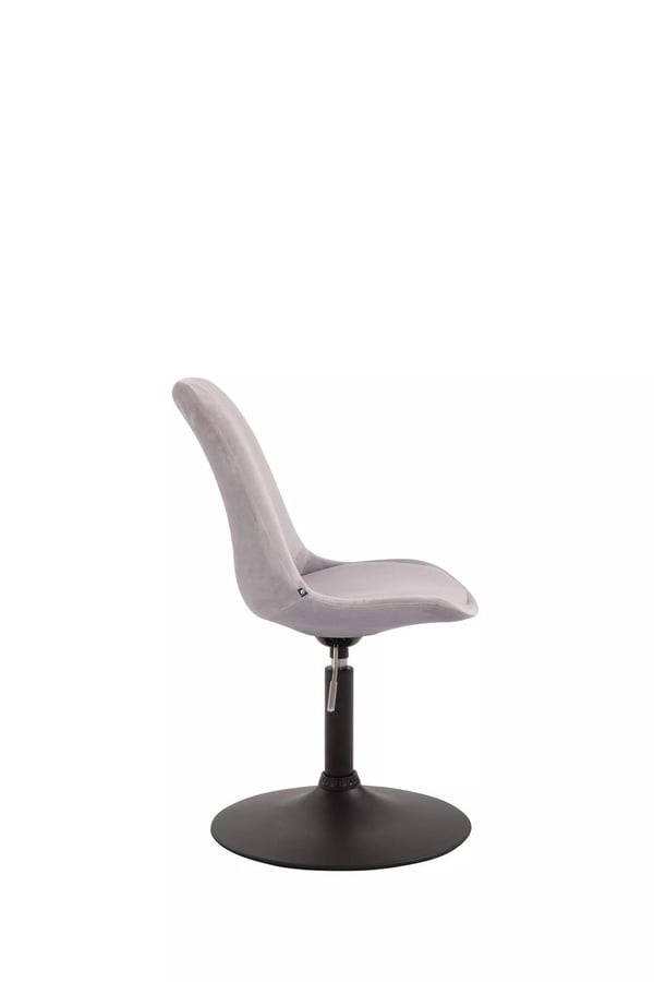 Maverick fløjlsgrå spisebordsstol med metalfod