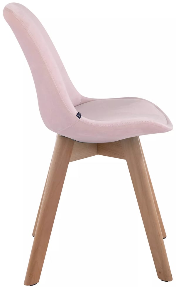 Pink fløjl gæstestol med træben
