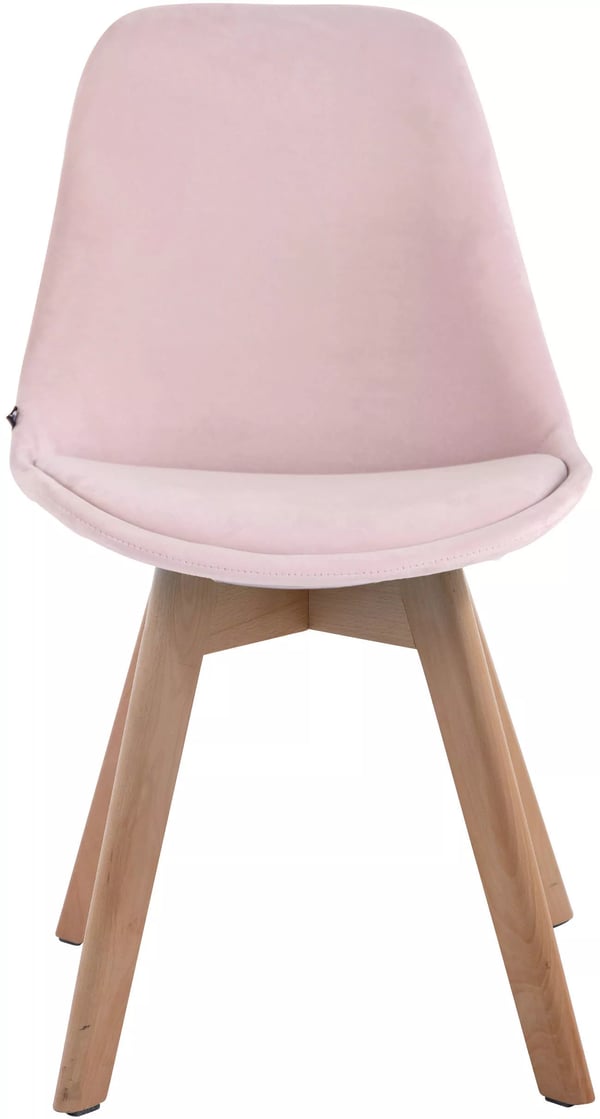 Pink fløjl gæstestol med træben