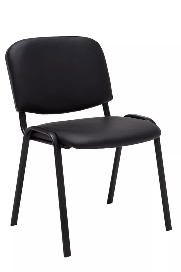 Ken vierastuolit, 4 kpl setti, musta tekonahka, matta musta metallijalka