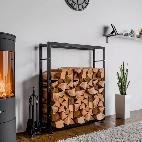 Keri V2 Brændestativ - Sort Metal, 25x100x125 cm