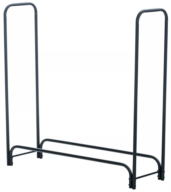 Wilster böjd vedhylla i metall - Antracit, 120x120x36 cm