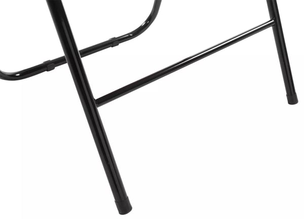 Set med 2 fällbara stolar Felix - Svart konstläder vadderad sits, metallram, enkel fällbar förvaring
