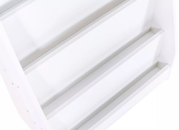 Melfa Hvid Træbogreol til Børn - 60 cm Bred, 4 Rum, Pladsbesparende Trapezformet Design