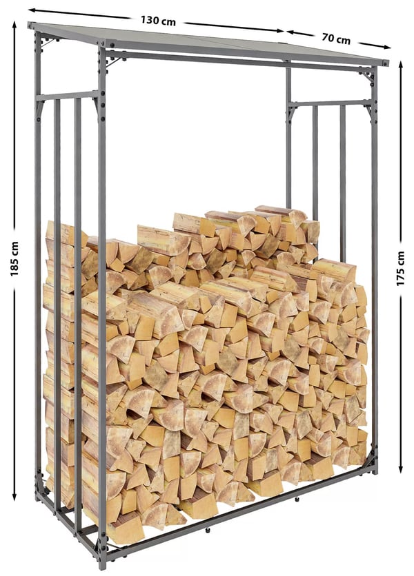 Ruston Metallinen Halkoteline Anthracite L 185x130x70 cm