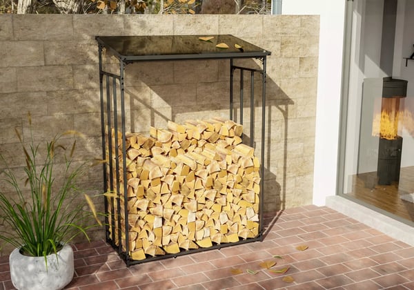 Ruston Metallinen Halkoteline Anthracite L 185x130x70 cm