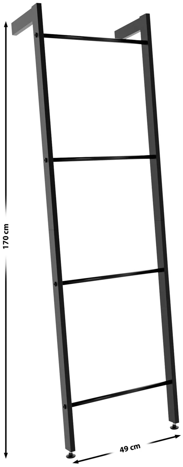 Betti håndklædestativ i metal - sort, 170 cm højde