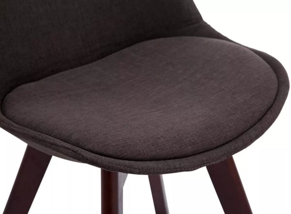 Set med 4 besöksstolar - tygklädsel, mörkgrå med träbas