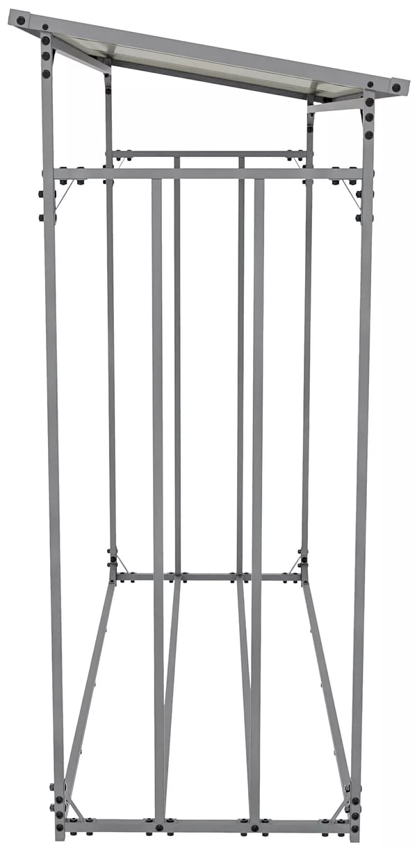 Ruston XL Antracit Aluminium Brændeskur med Overdækning - 165cm B x 165cm D x 165cm H
