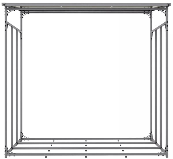 Ruston XL Antracit Aluminium Brændeskur med Overdækning - 165cm B x 165cm D x 165cm H