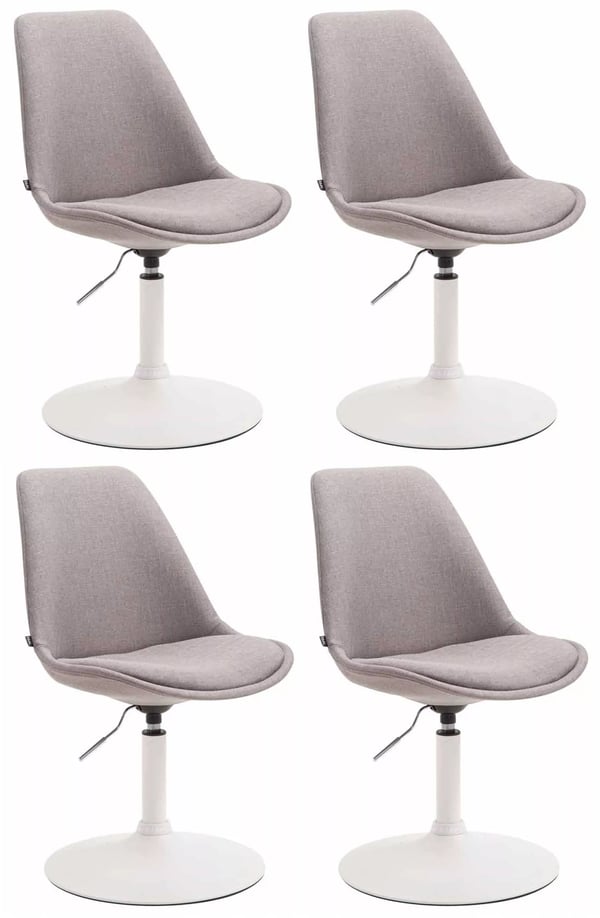 Set med 4 Maverick tygstolar, grå, metallbas, svängbar och höjdjusterbar