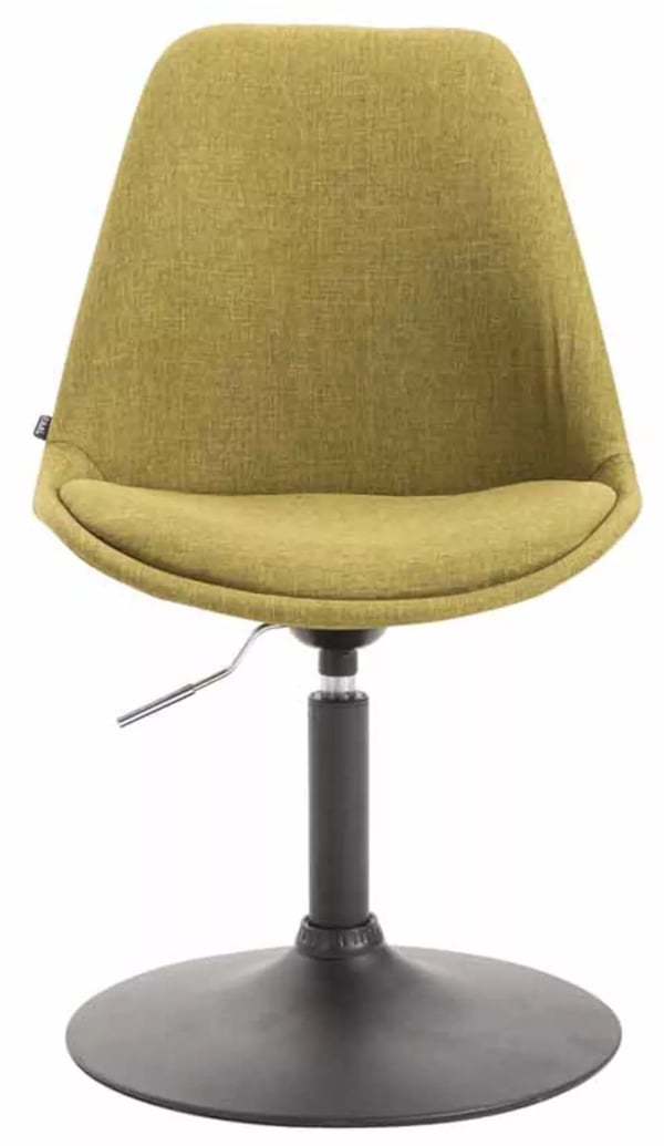 Sæt med 4 Maverick stofspisebordsstole - justerbare, drejelige, metalfod, grønt stof, moderne design