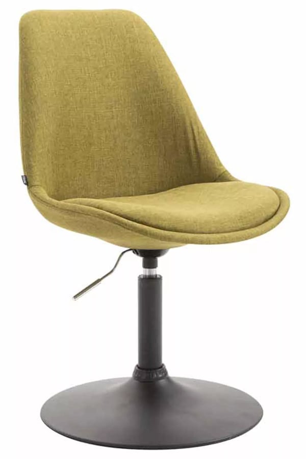 Sæt med 4 Maverick stofspisebordsstole - justerbare, drejelige, metalfod, grønt stof, moderne design