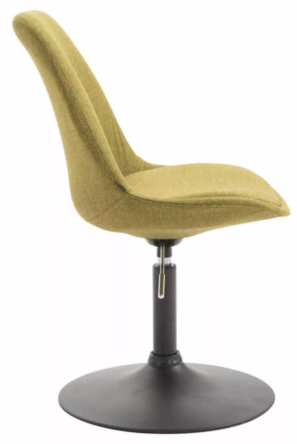 Sæt med 4 Maverick stofspisebordsstole - justerbare, drejelige, metalfod, grønt stof, moderne design