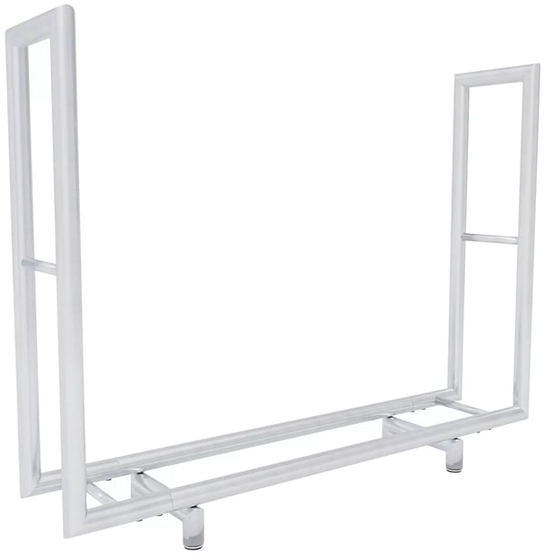 Drake Brændestativ i Rustfrit Stål - Holdbar og Elegant Brændekurv til Pejs, Stue - 122 cm B x 30 cm D x 91 cm H