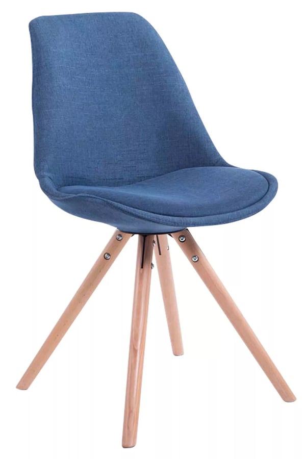 4 kpl Toulouse-tuolia, kangas Natural Blue, puujalat
