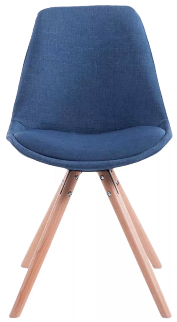4 kpl Toulouse-tuolia, kangas Natural Blue, puujalat