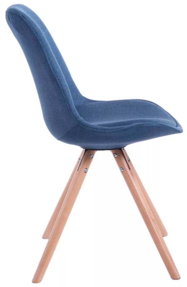 4 kpl Toulouse-tuolia, kangas Natural Blue, puujalat