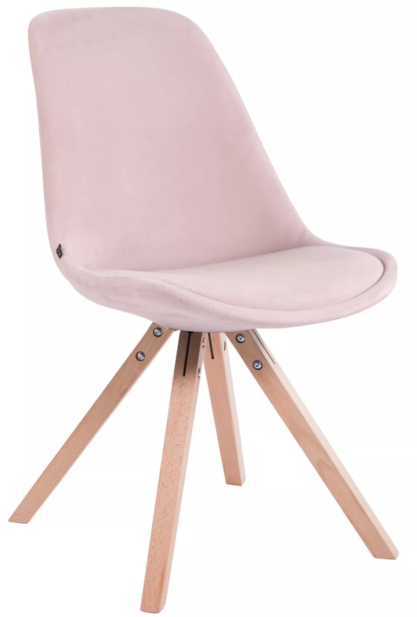 4 kpl Toulouse Square Sametti tuolit, puinen runko, pinkki