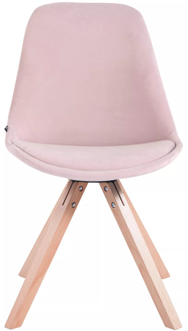 4 kpl Toulouse Square Sametti tuolit, puinen runko, pinkki