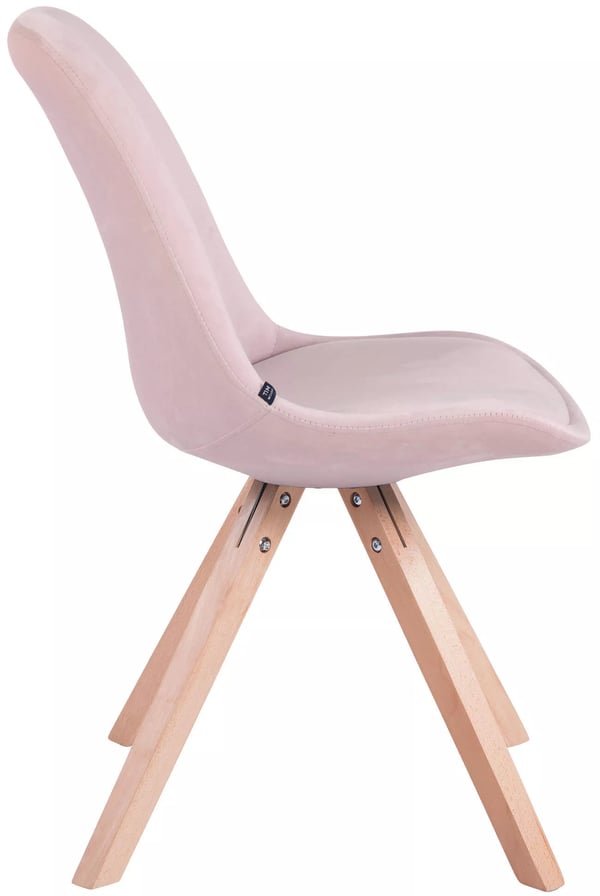 4 kpl Toulouse Square Sametti tuolit, puinen runko, pinkki