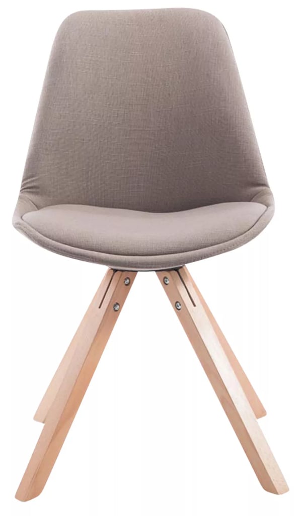 4 kpl. vierastuoli Toulouse, Taupe-kangas, puujalat