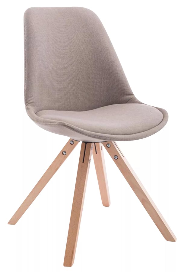4 kpl. vierastuoli Toulouse, Taupe-kangas, puujalat