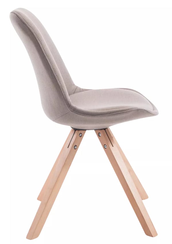 4 kpl. vierastuoli Toulouse, Taupe-kangas, puujalat