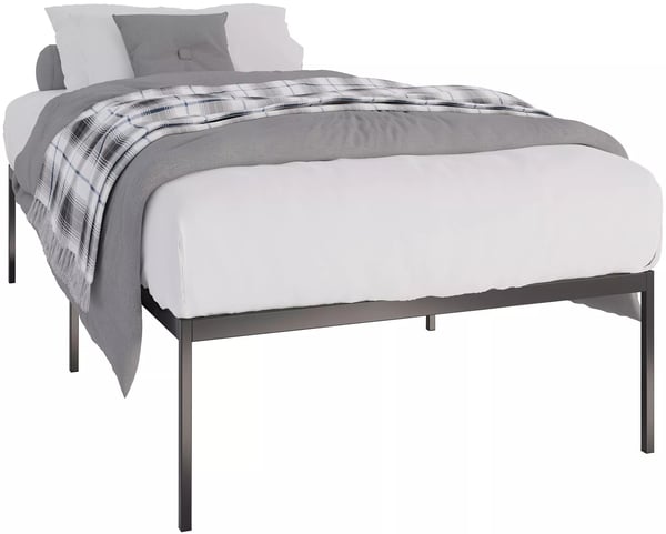 Fargo Modern Svart Metall Sängram för Madrass Storlek 100x200 cm, Robust Stålkonstruktion med Förvaringsutrymme under Sängen, Enkel Montering, 42,5 cm Höjd