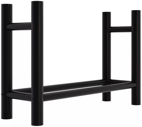Medya Rund Sort Metal Brændestativ, 30x80x60 cm