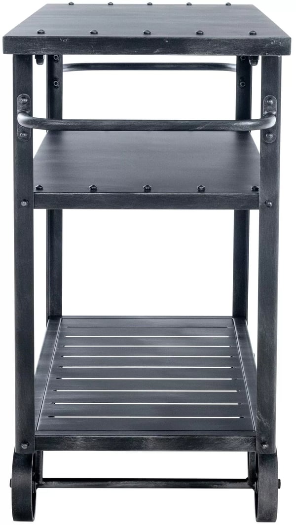 Spring Serveringsvogn - Antik Sølvmetal med To Hylder, 78 cm Højde, 96 cm Bredde