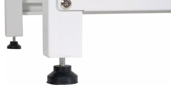 Dobbelt vaskemaskinebundstativ - Hvidt metal - Holder 2 apparater, med opbevaringsskuffer