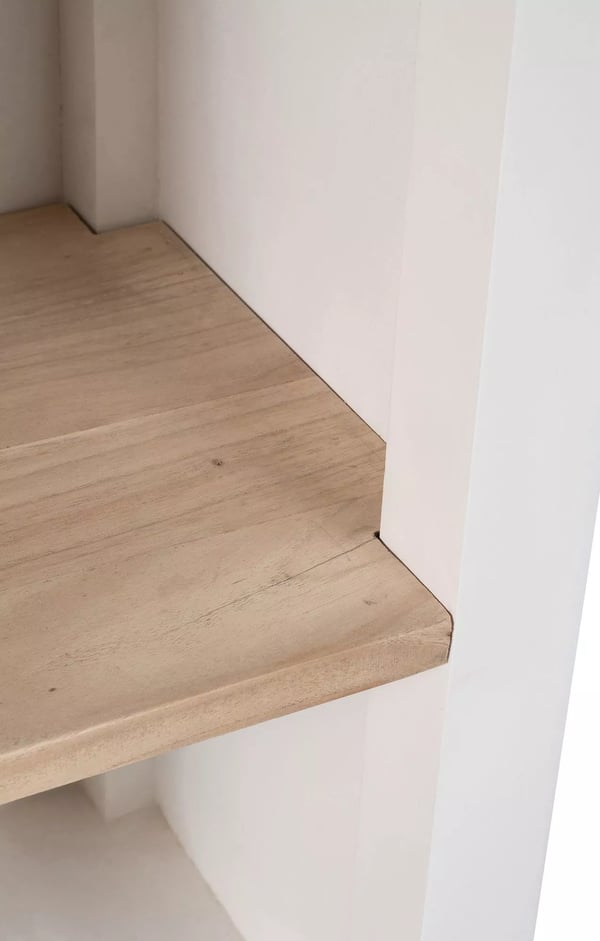 Dorma Bogreol i Træ - Natur/Hvid Finish, 4 Hylder, 190 cm Højde