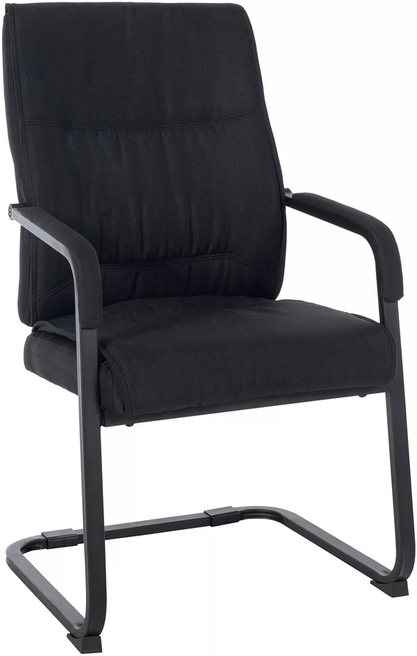 Anubis tyg besöksstol - svart, metallram, fribärande design, maxlast 260 kg