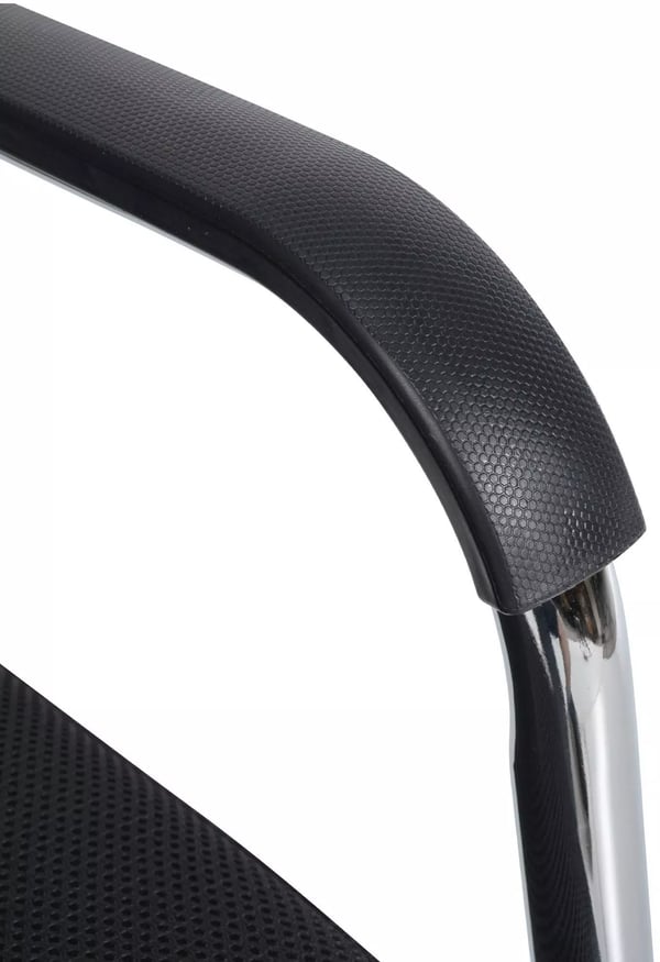Sæt med 2 Denny besøgsstole - Krom metalramme, stofnet sæde, cantilever design